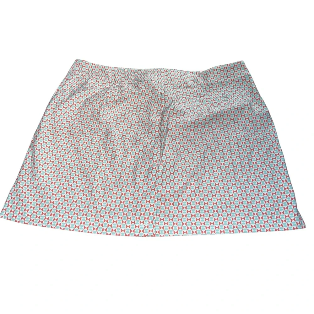 IZOD Coral & Mint Green Geometric Print Golf Skort Women's Size 14 Summer